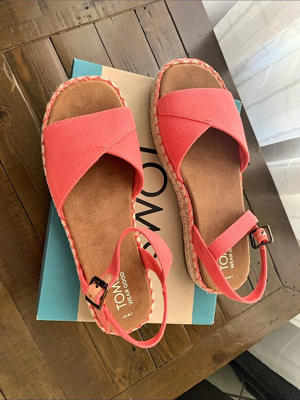 TOMS Abby Flatform Espadrille Sandal Pink Platform Sandals